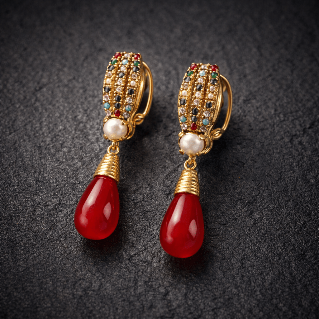 Crystal Drop Earrings - Riwaaj