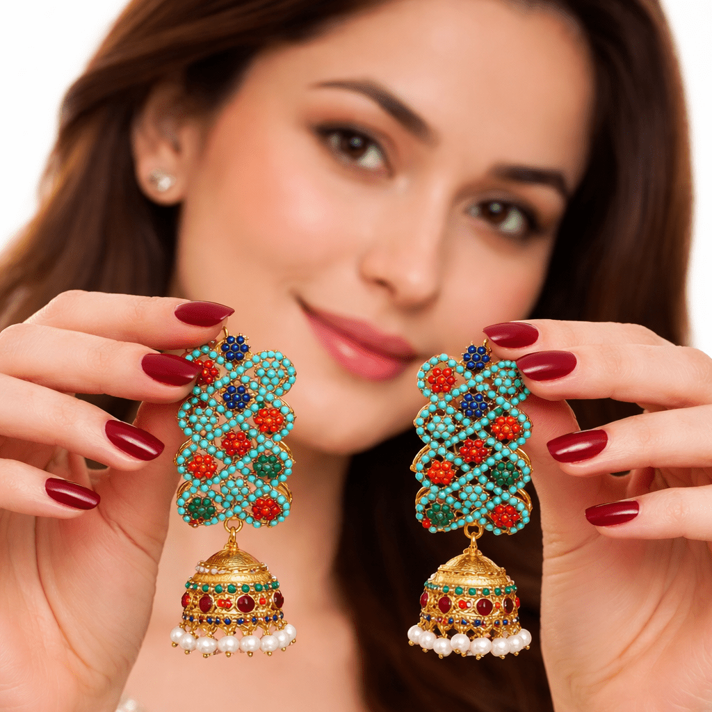Naurattan Jhumka Pair - Riwaaj