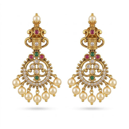 Haram Necklace & Earrings Set | Kundan Long Necklace - Riwaaj