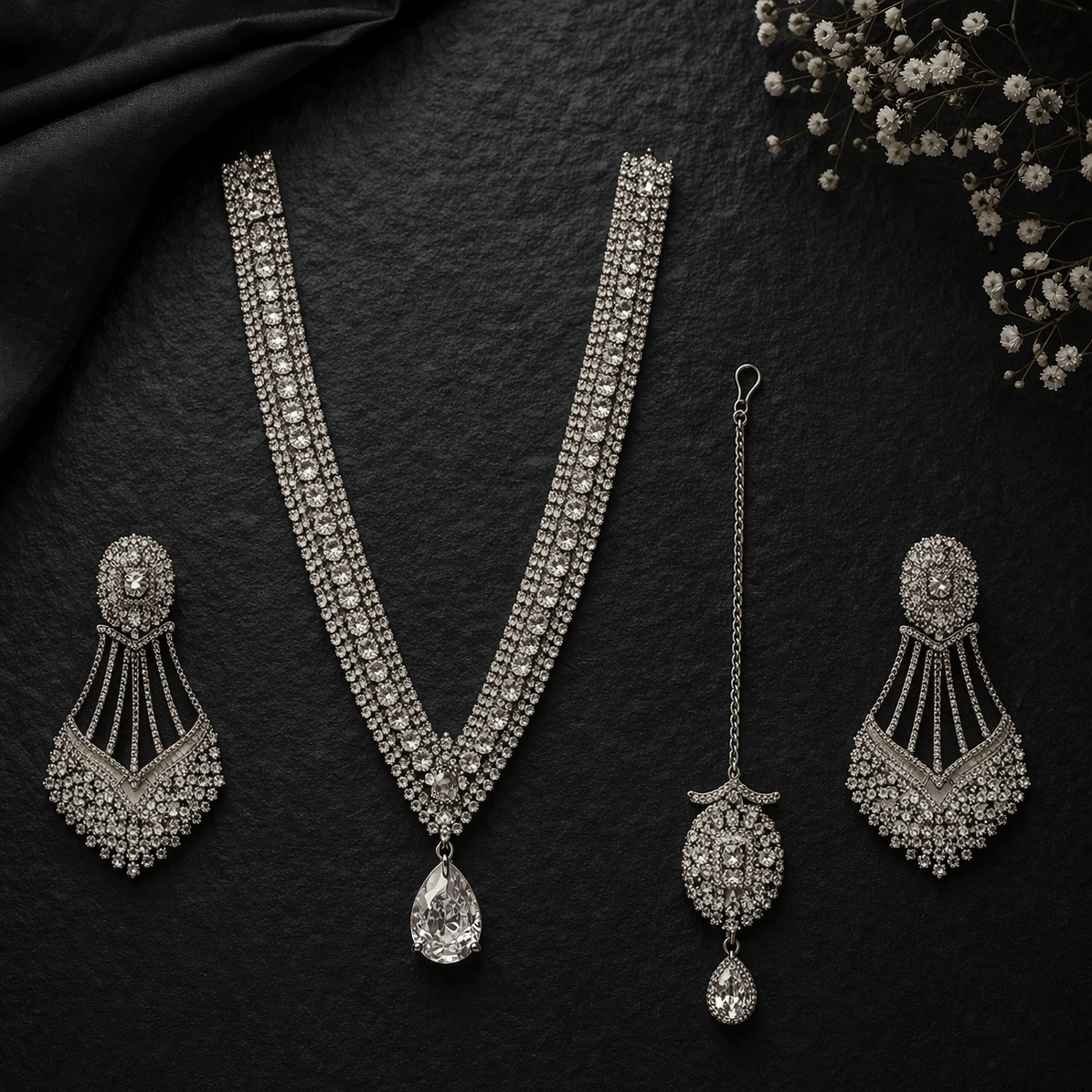 Gold & Crystal Heritage Bridal Set - Riwaaj