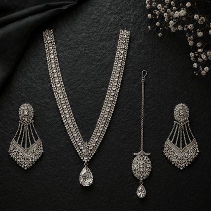 Gold & Crystal Heritage Bridal Set - Riwaaj