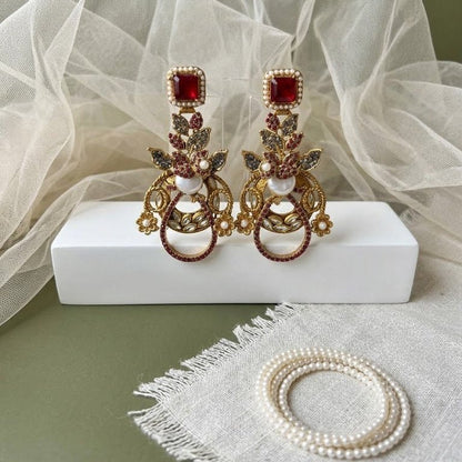 Royal Empress Floral Chandbalis - Riwaaj