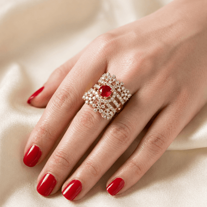 Handcrafted 22k Gold Statement Majestic Lattice Ring - Riwaaj