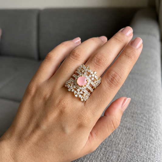 Handcrafted 22k Gold Statement Skyline Band Ring