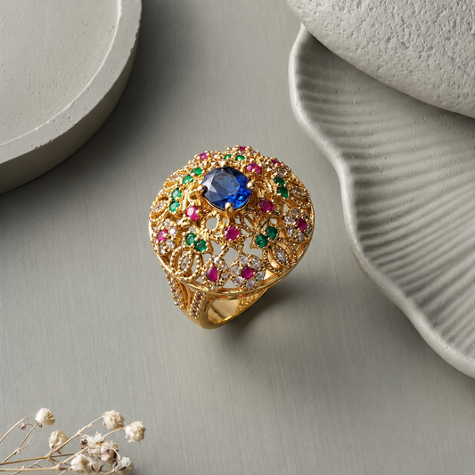 Handcrafted 22k Gold Statement Eden’s Treasury Ring