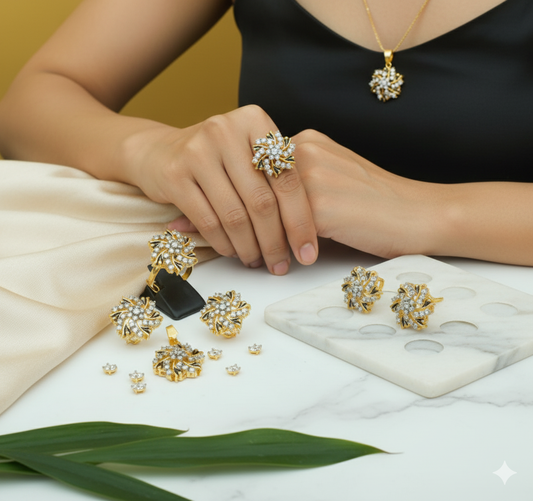 Radiant Zirconia Locket Set