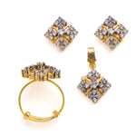Load image into Gallery viewer, Pyramid Gold Plated Locket Set
