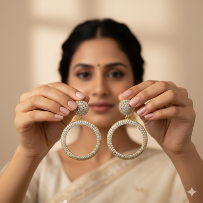 Round Zircon Earrings