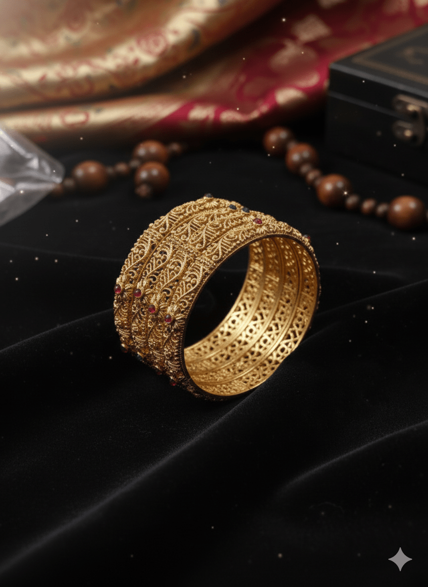 Shahi Rajwari Gold Plated Bangles - Riwaaj
