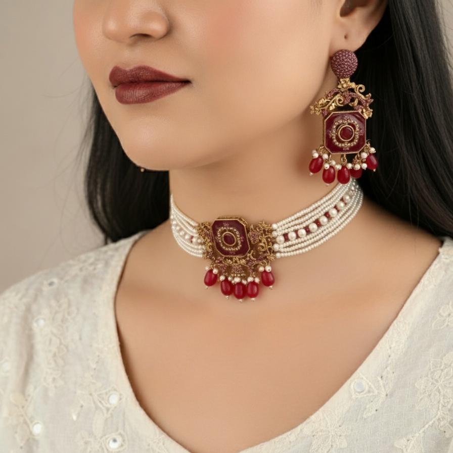Naureen Half Choker Set