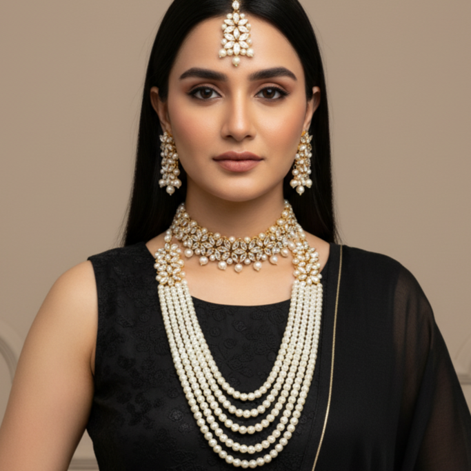 Imperial Bridal Kundun Pearl Set
