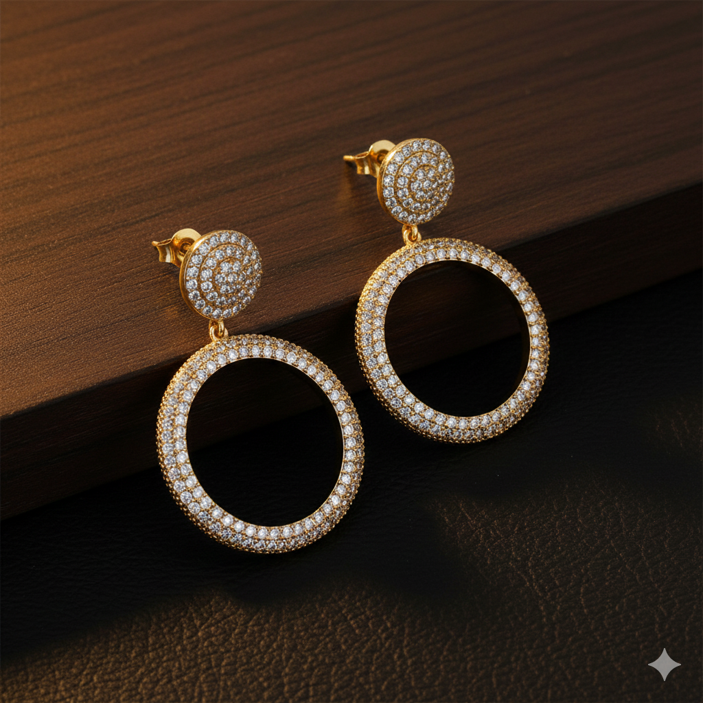 Round Zircon Earrings