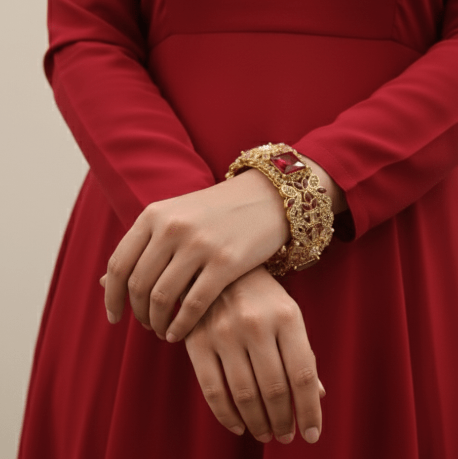 Anmol Kangan Bangles - 22K Gold Plated Openable Bracelets Pair of 2 - Riwaaj