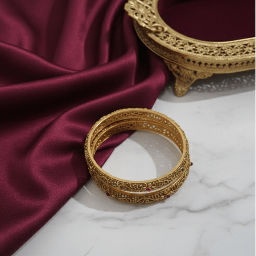 Shahi Rajwari Gold Plated Bangles - Riwaaj