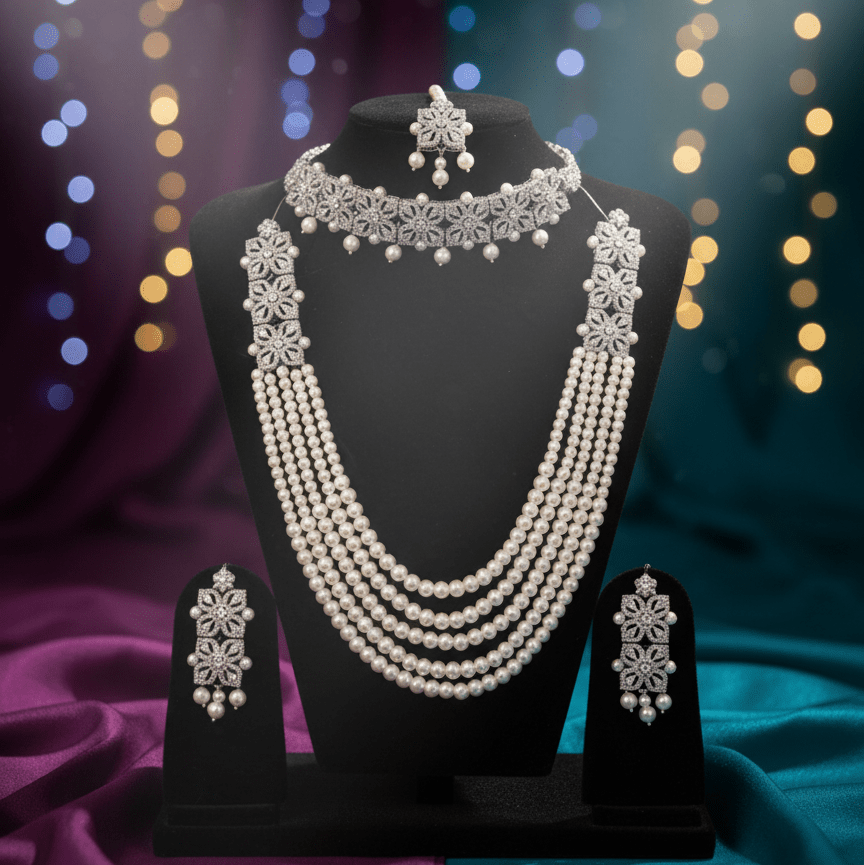 Royale Imperial Bridal Kundun Pearl Set - Riwaaj