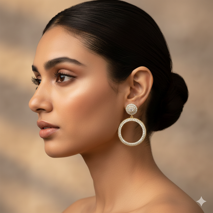 Round Zircon Earrings