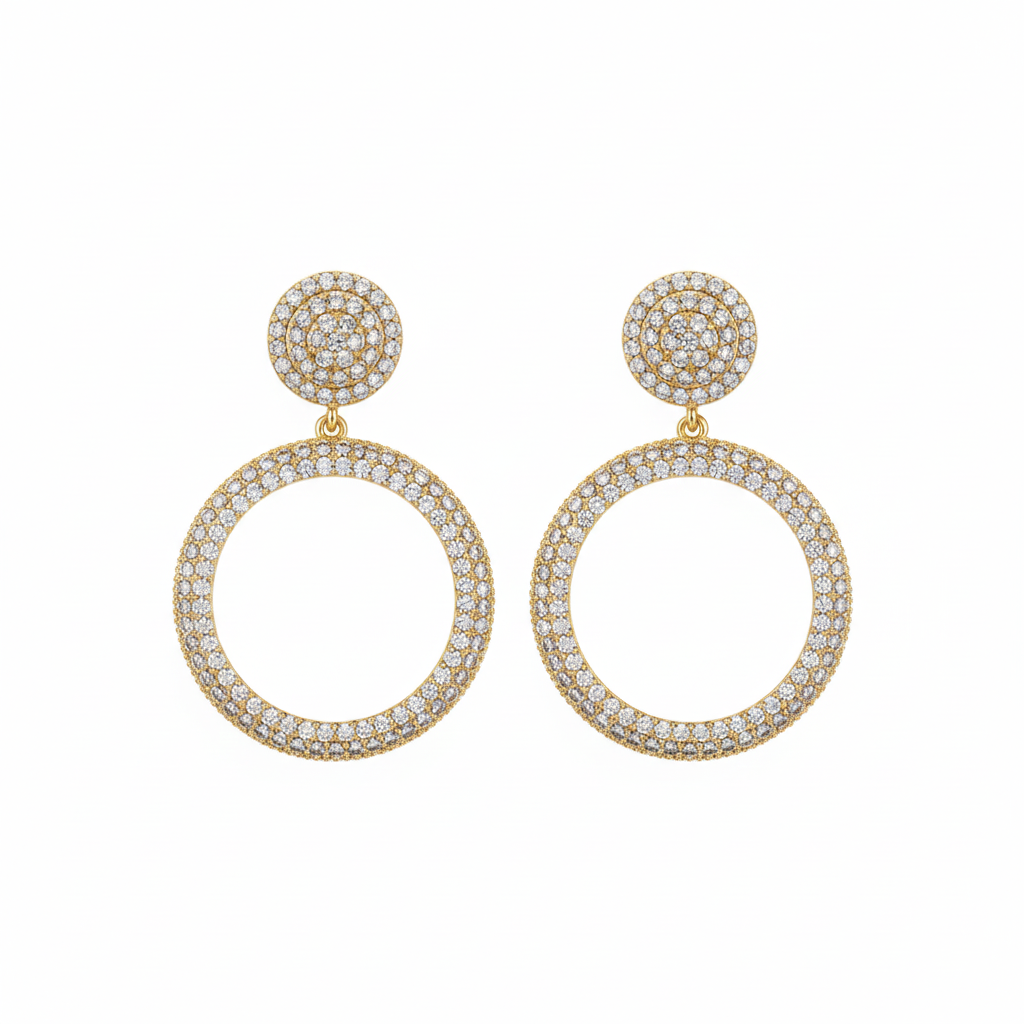 Round Zircon Earrings