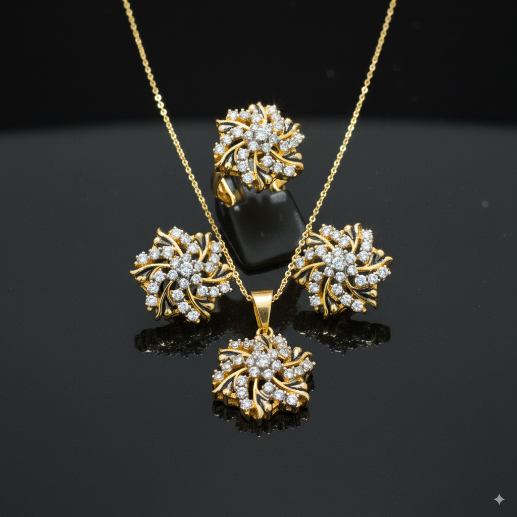 Radiant Zirconia Locket Set