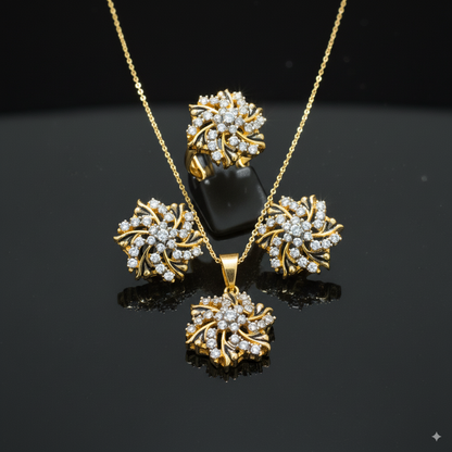 Radiant Zirconia Locket Set