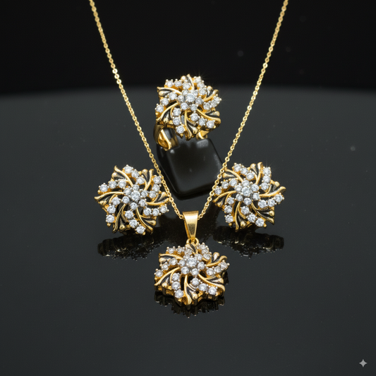 Radiant Zirconia Locket Set