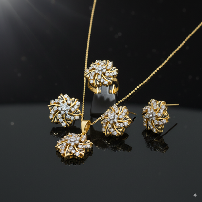 Radiant Zirconia Locket Set
