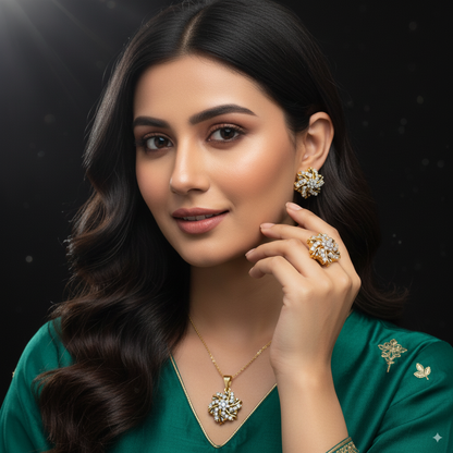 Radiant Zirconia Locket Set
