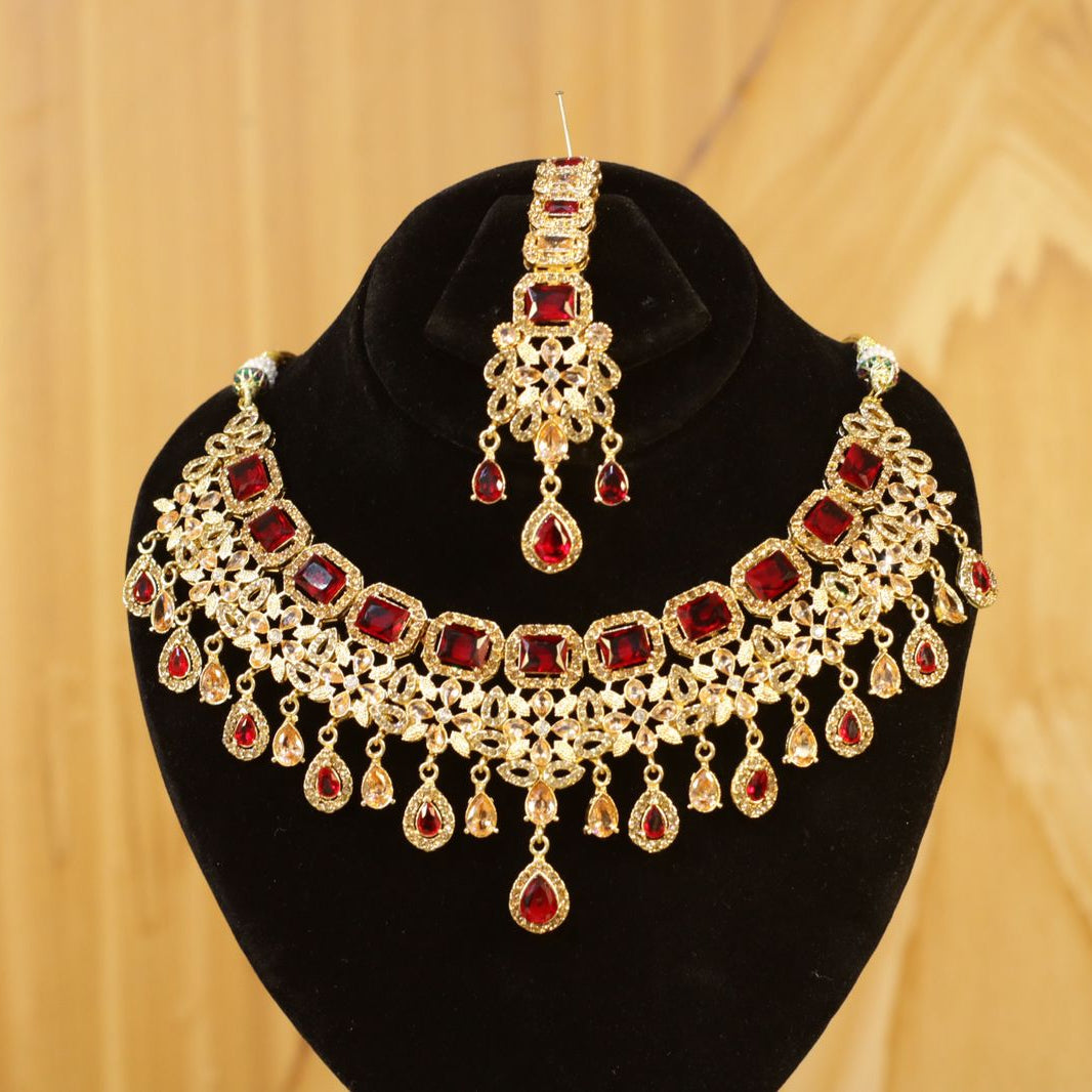 Mahroze Ruby Kundan Set