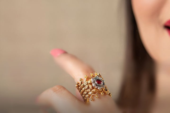 Antique Look Rajwadi Openable Ring