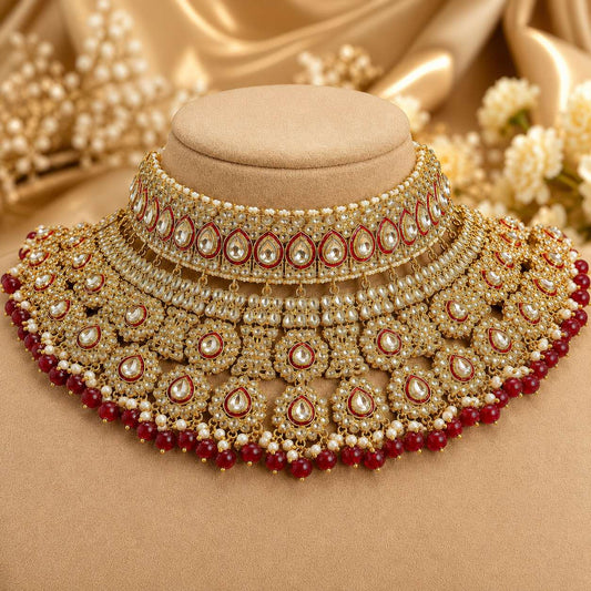 Mehroze Ruby Kundan Grand Bridal Jewellery Set