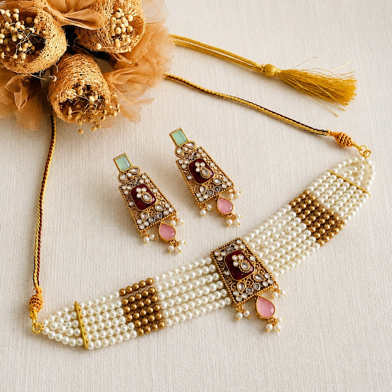 Mahira Pearl Choker Set