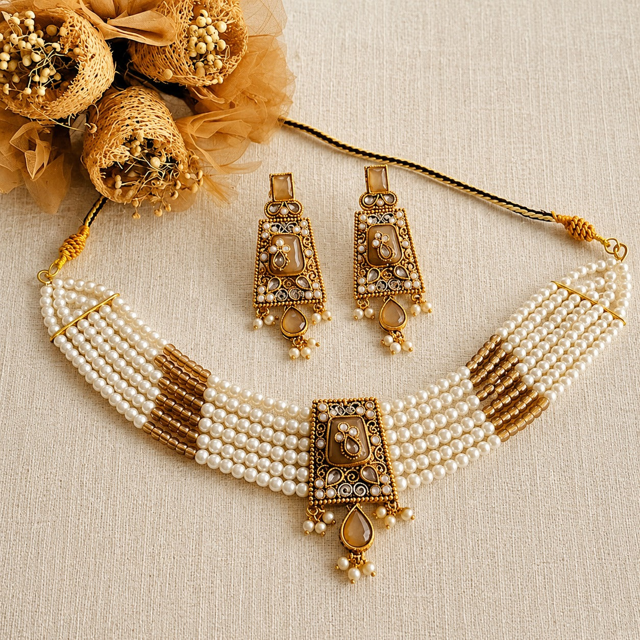 Mahira Pearl Choker Set