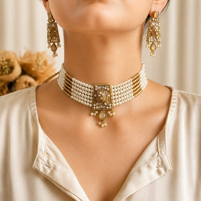 Mahira Pearl Choker Set