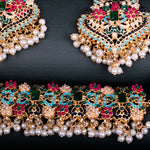 Load image into Gallery viewer, Encrusted Navratan Necklace Set
