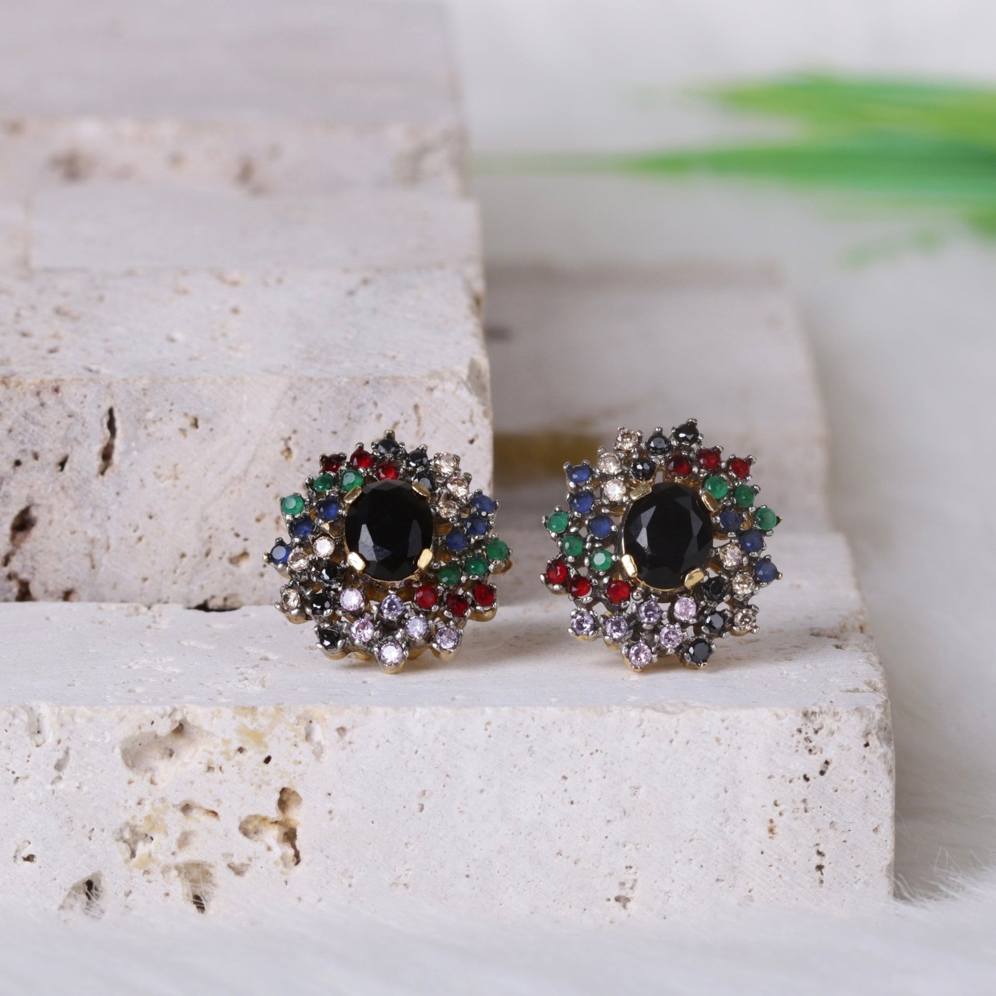 AD Zircons Studs Multi - Riwaaj