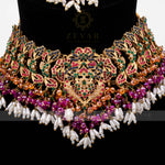 Load image into Gallery viewer, Rutaab Navratan Necklace Set
