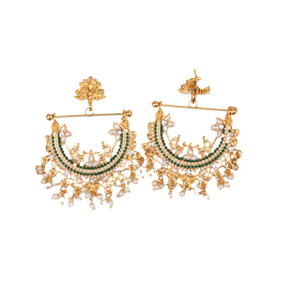 Designer-Crafted Half-Cut Peacock Earrings