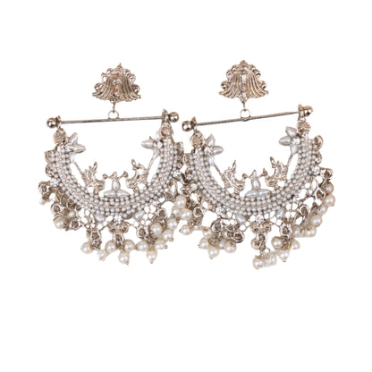 Designer-Crafted Half-Cut Peacock Earrings