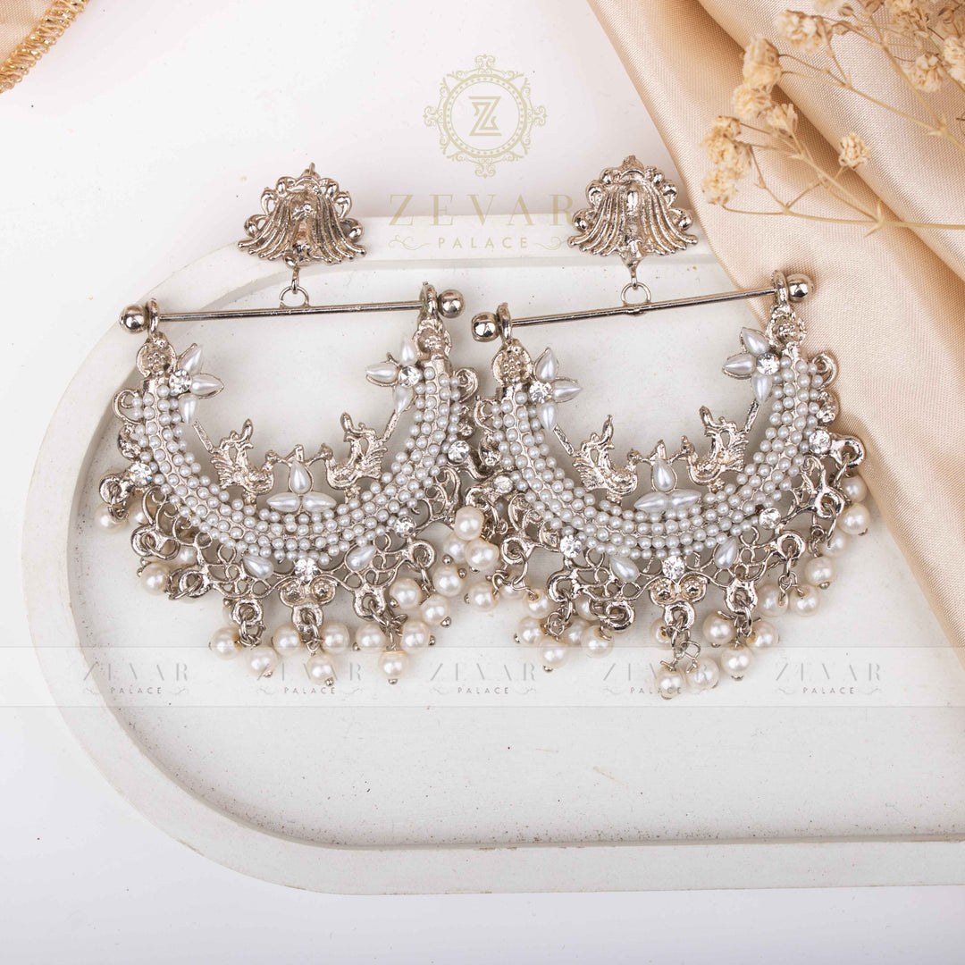 Designer-Crafted Half-Cut Peacock Earrings