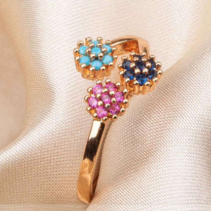 Zirconia Gold Plated Ring - Riwaaj
