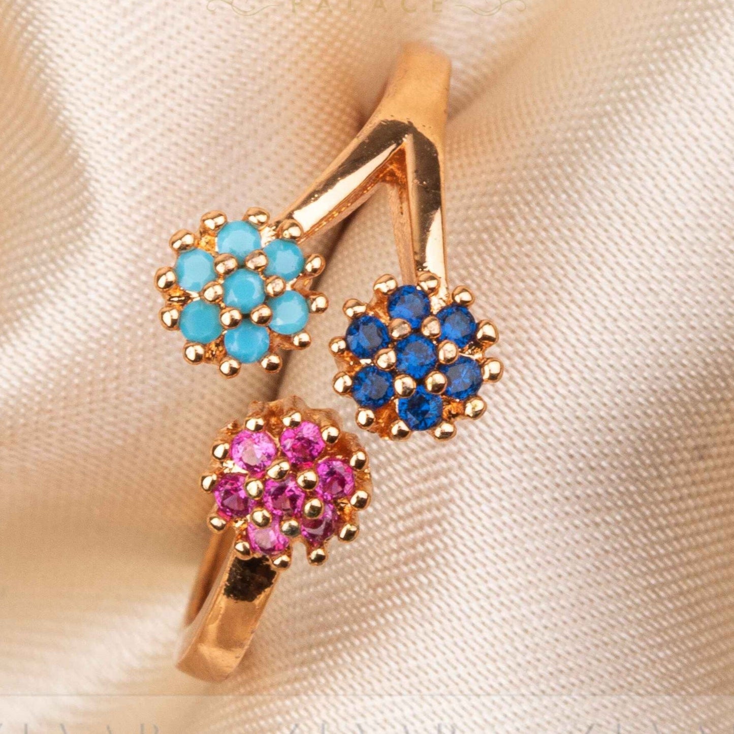Zirconia Gold Plated Ring - Riwaaj