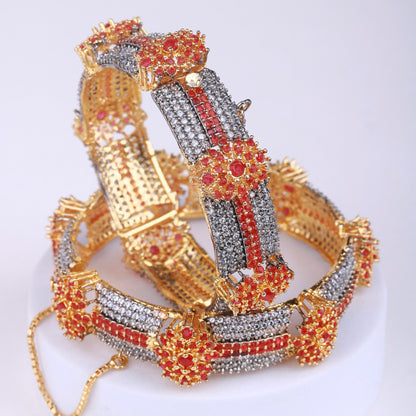 Premium Quality Glittery AD Presye Bangles - Riwaaj