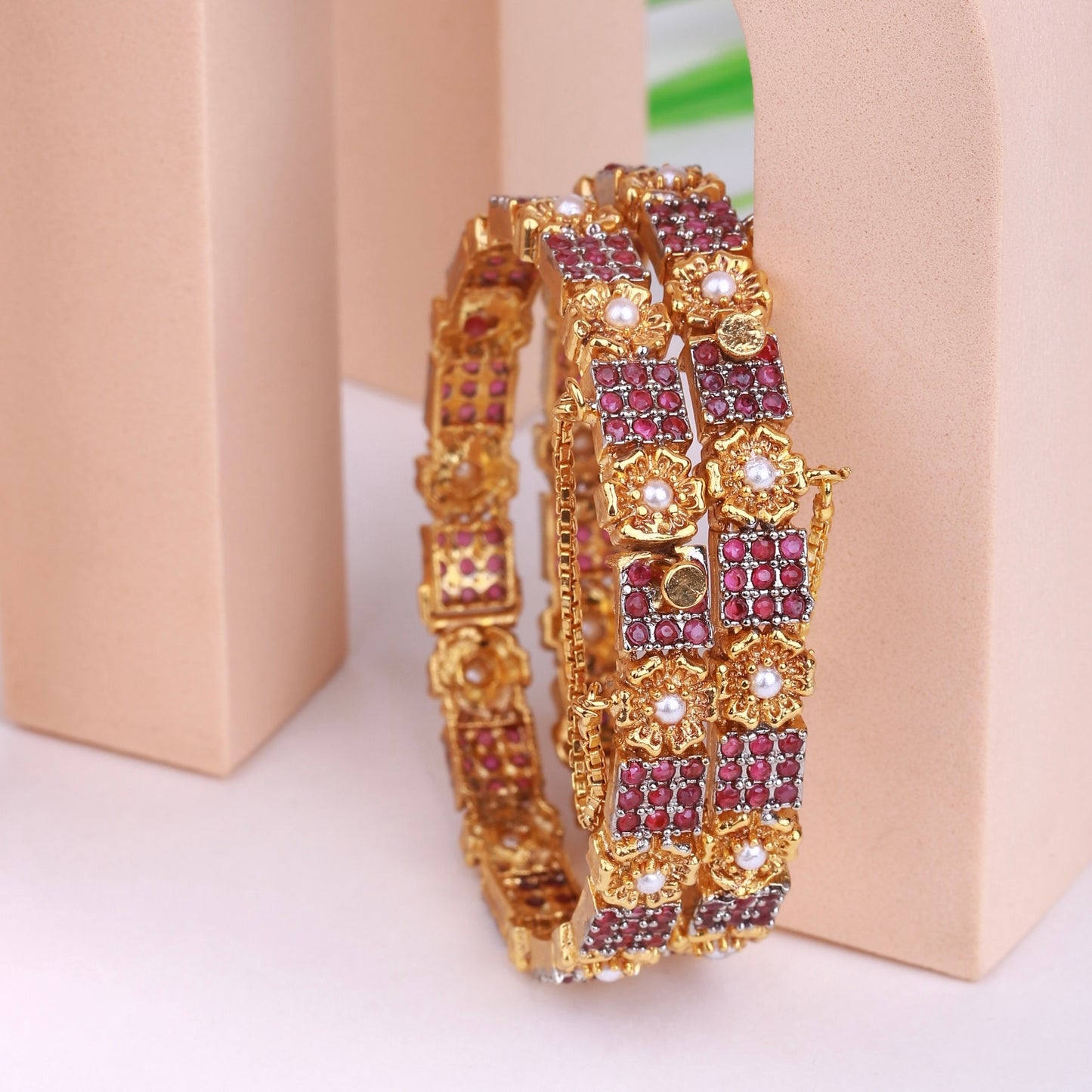 Shahi Glamour - 22K Gold Polish Bangles