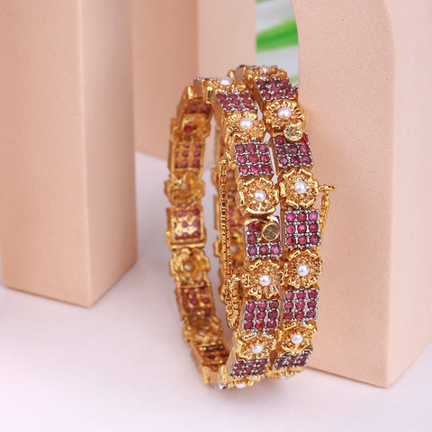 Shahi Glamour - 22K Gold Polish Bangles