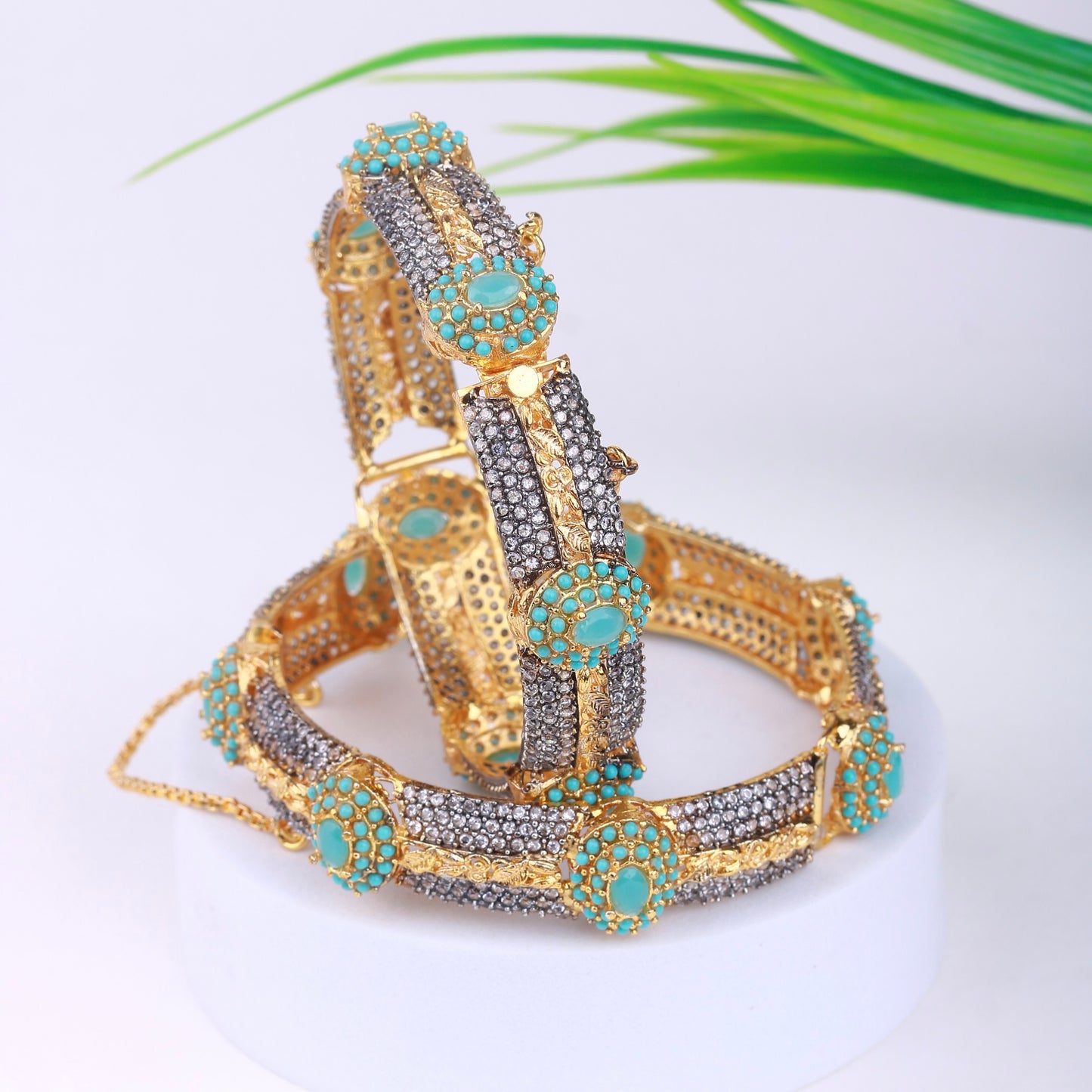 Multicolor Majesty Zircon Bangles - Riwaaj