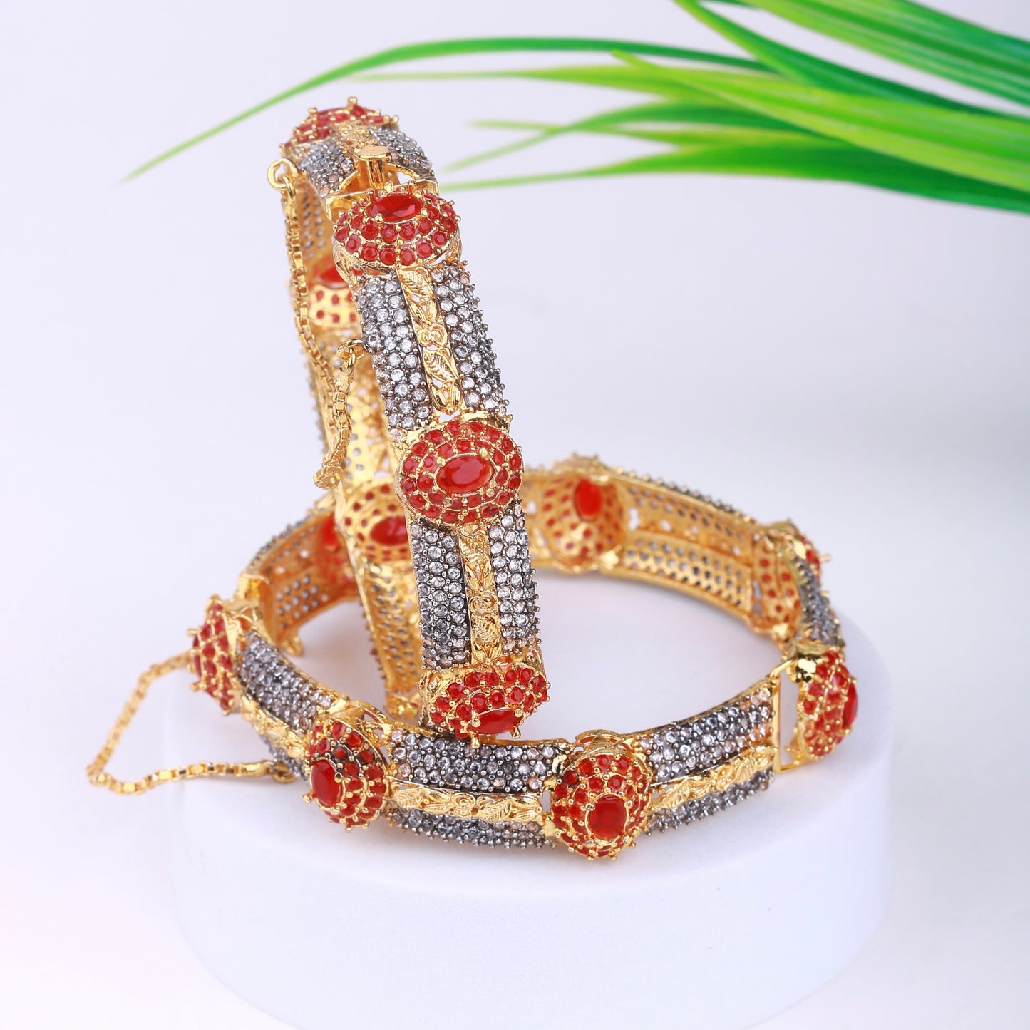 Multicolor Majesty Zircon Bangles - Riwaaj
