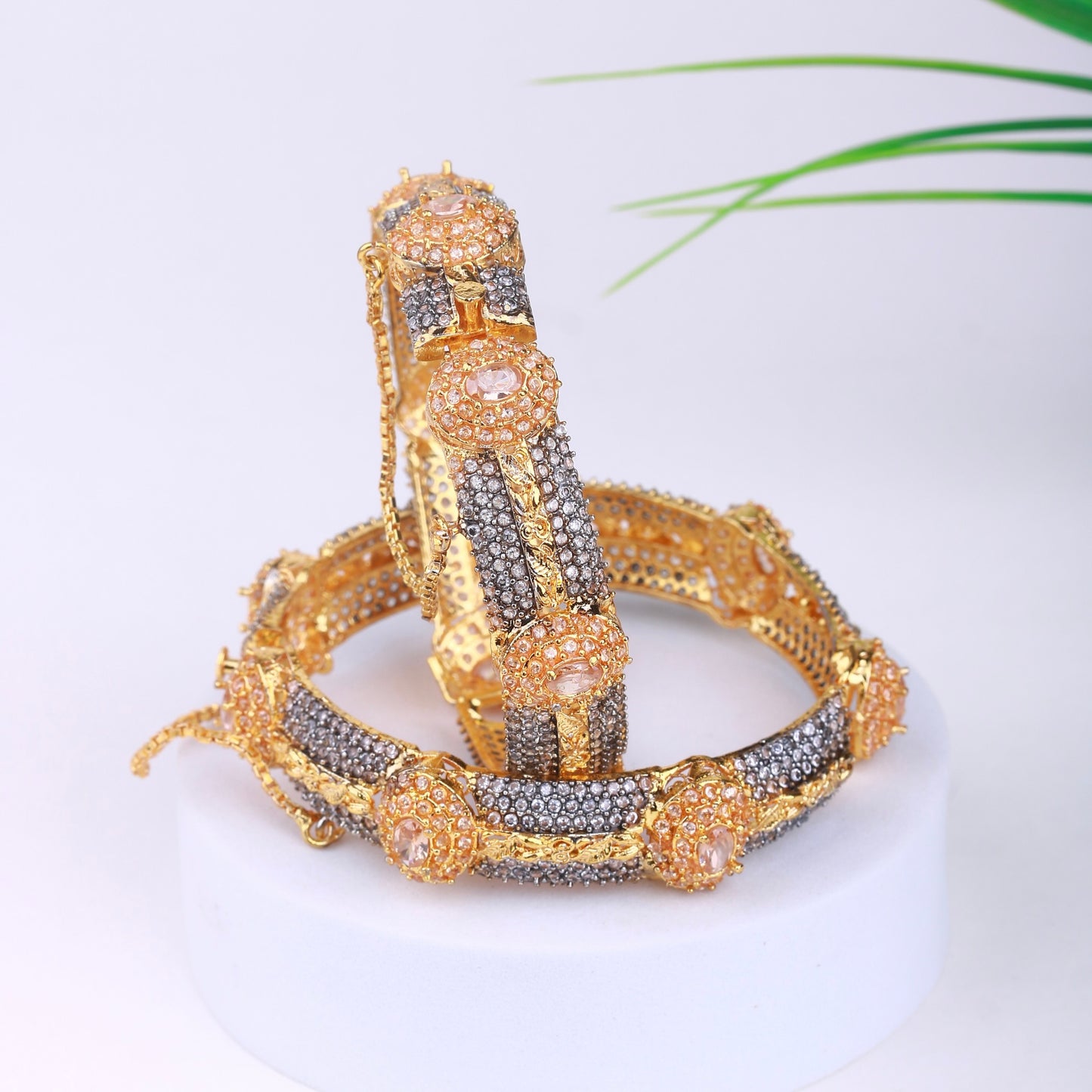 Multicolor Majesty Zircon Bangles - Riwaaj