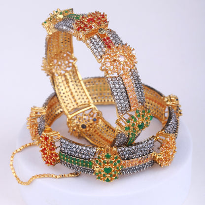 Premium Quality Glittery AD Presye Bangles - Riwaaj