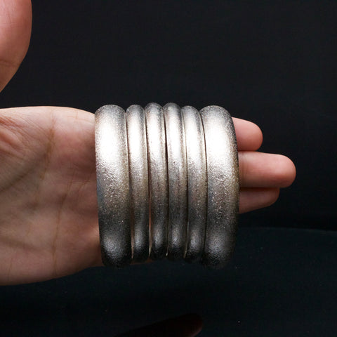 Cleopatra Silver  Glass Bangle