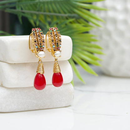 Crystal Drop Earrings - Riwaaj