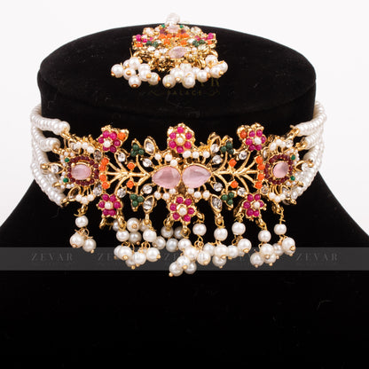 Handmade Navrattan Stones Set with Teeka